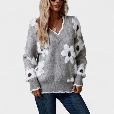 Inés™ | Suéter chic de mujer con estampado floral