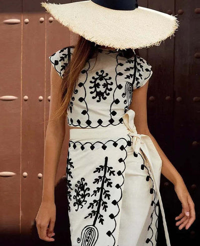 Celeste™ | Conjunto de Top y Falda con Estampado