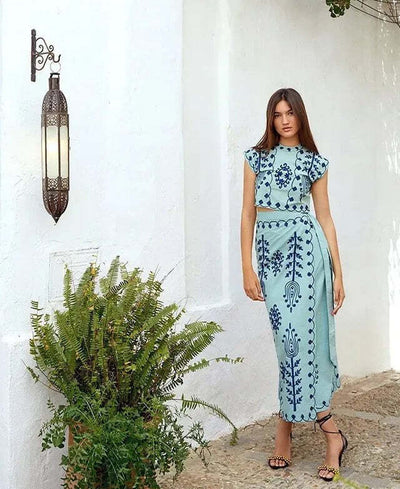 Celeste™ | Conjunto de Top y Falda con Estampado