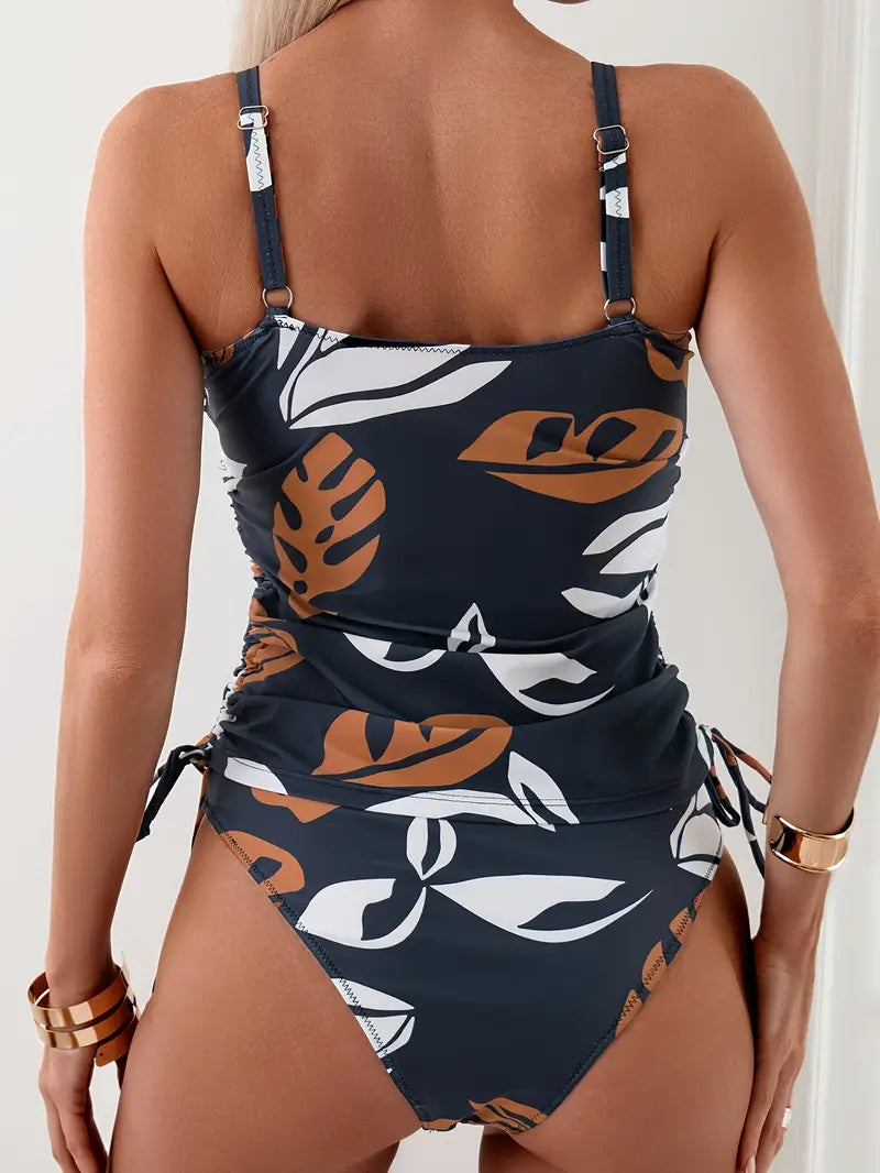 Inés™ | Tankini con Estampado de Hojas