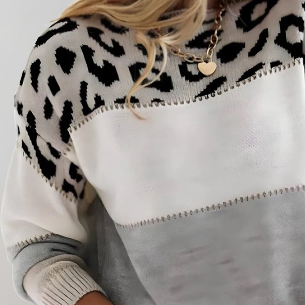 Julieta™ | Suéter casual con estampado de leopardo