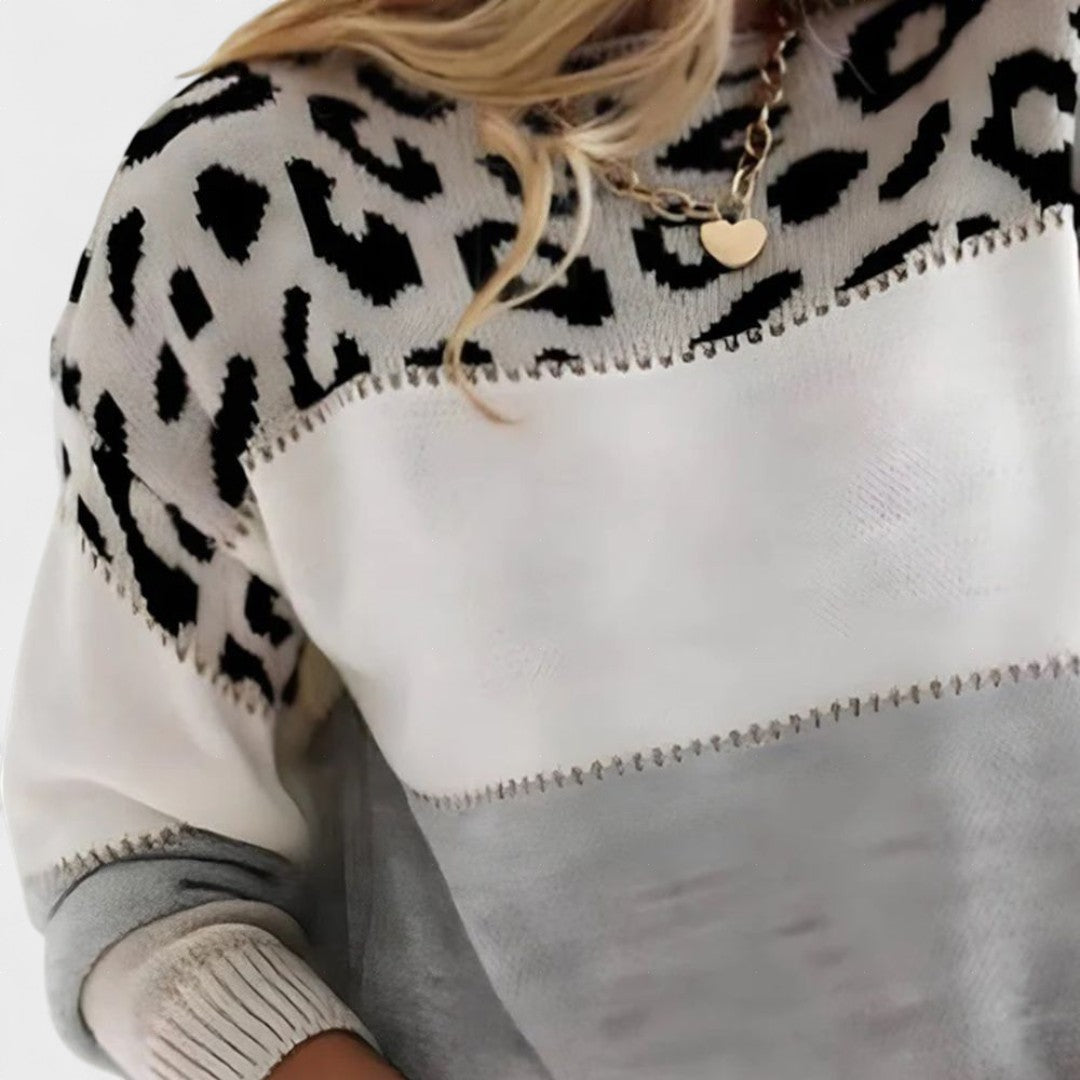 Julieta™ | Suéter casual con estampado de leopardo