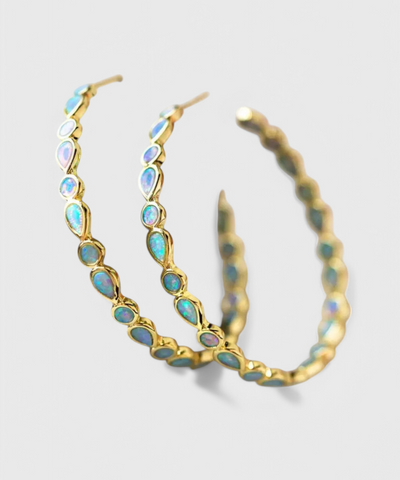 Pendientes Vintage de Ópalo Azul en Oro