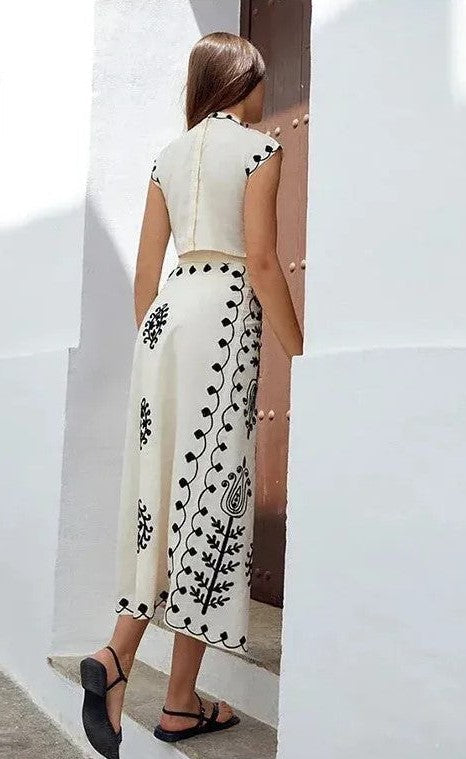 Celeste™ | Conjunto de Top y Falda con Estampado