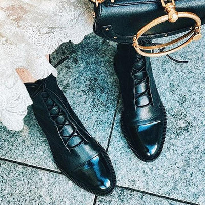 Gabriela | Botas De Cuero Sintético Negro