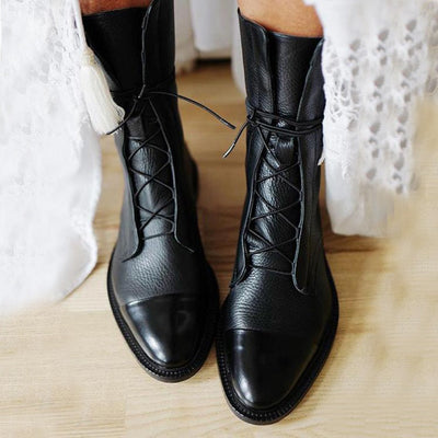 Gabriela | Botas De Cuero Sintético Negro