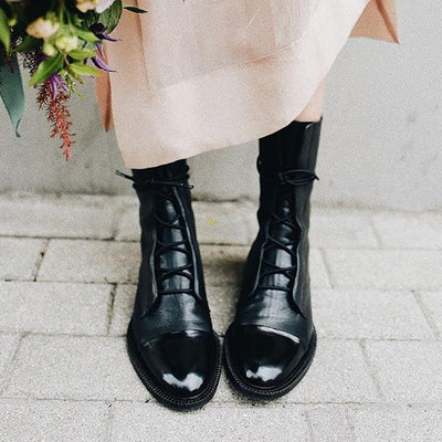 Gabriela | Botas De Cuero Sintético Negro