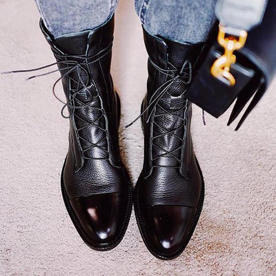 Gabriela | Botas De Cuero Sintético Negro