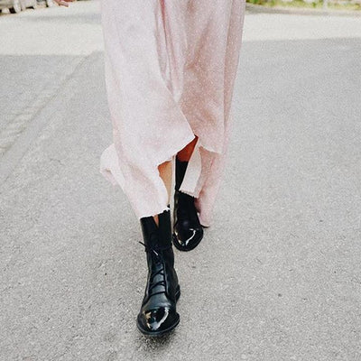 Gabriela | Botas De Cuero Sintético Negro