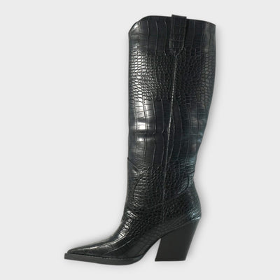 Camila | Botas Con Diseño Croco Y Tacón Elegante Diario