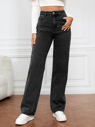 Selina™ | Jeans Straight de Cintura Alta