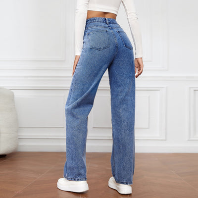 Selina™ | Jeans Straight de Cintura Alta