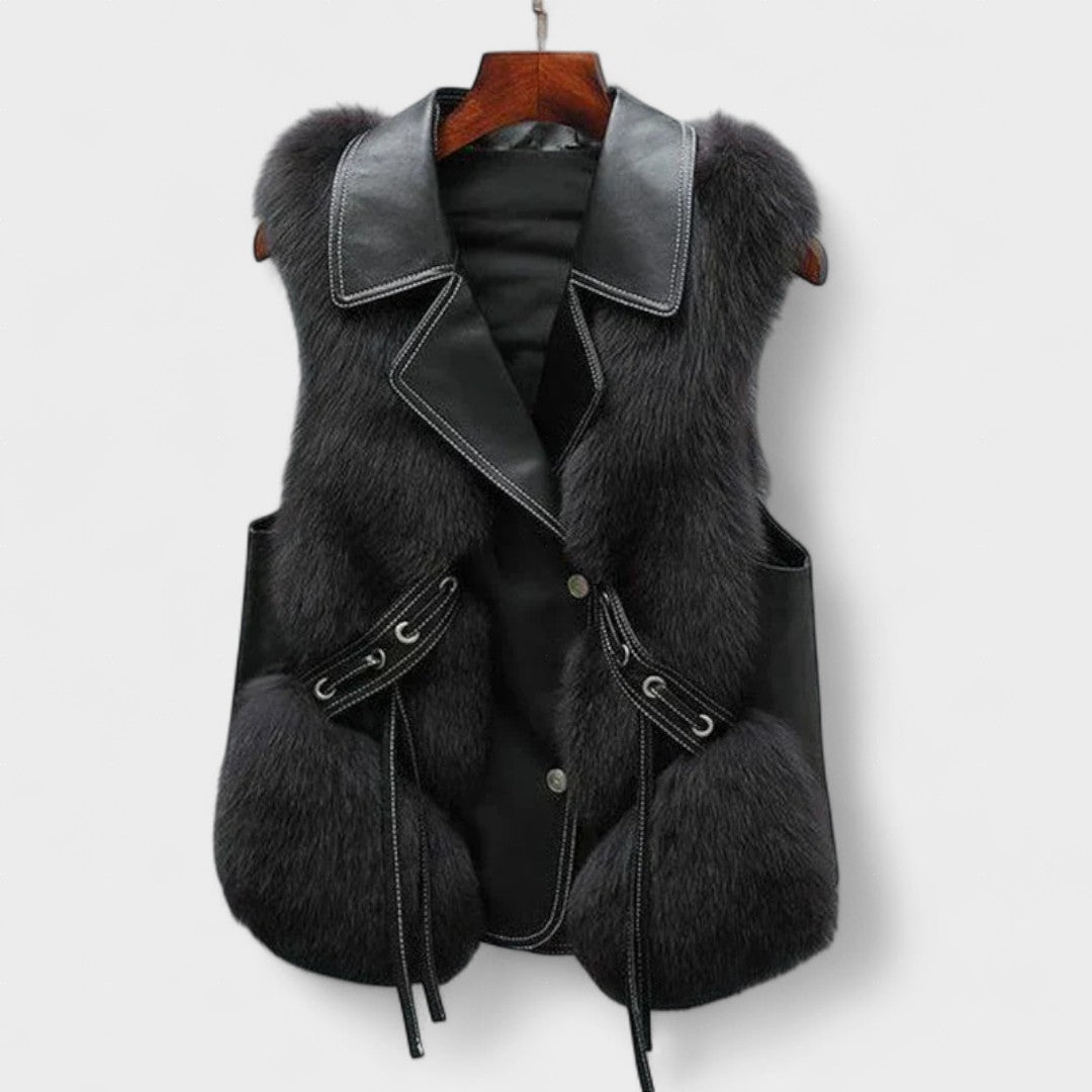 Milagros™ | Chaleco de piel elegante