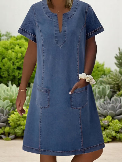 Elisa™ | Vestido de Denim Suave con Bolsillos Frontales