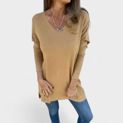 Juana™ | Túnica de punto relajada con cuello en V