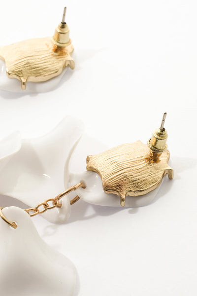 Pendientes de Gotas de Pétalos de Orquídea