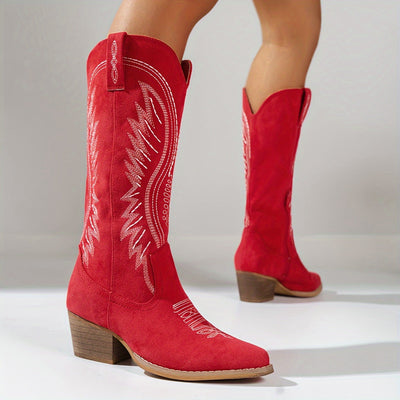 Valentina | Botas Vaqueras Con Tacón Bloque Estable Y Cómodo